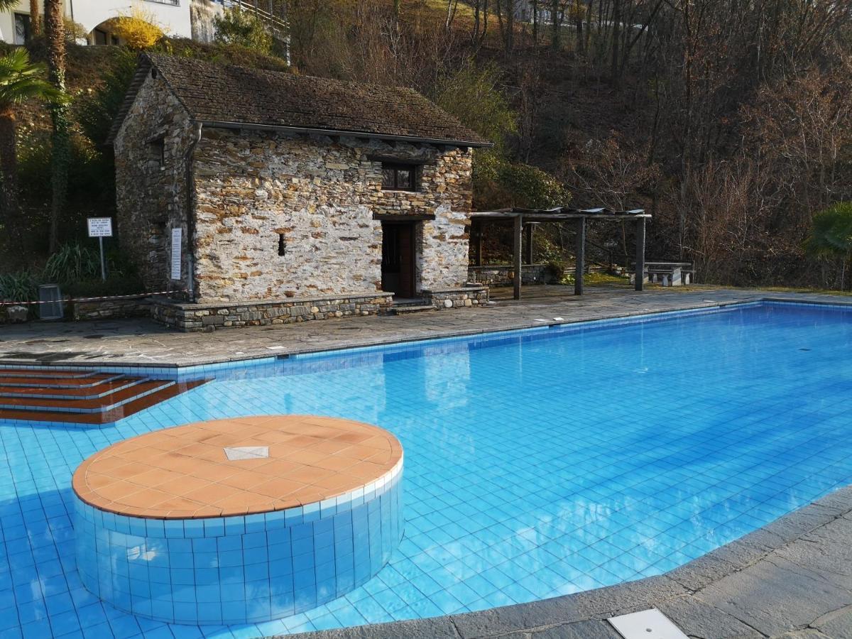 1 Zimmer Apartment Mit Seesicht Und Pool Gambarogno Kültér fotó